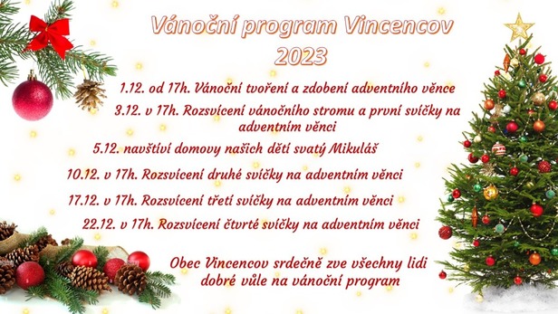 Vánoční program Vincencov 2023